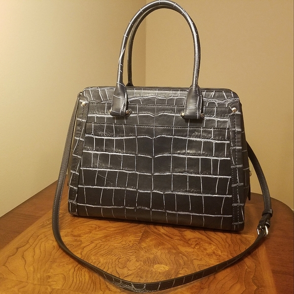 Coach Swagger Frame Satchel in Denim Crocodile-Embossed - Picture 16 of 16